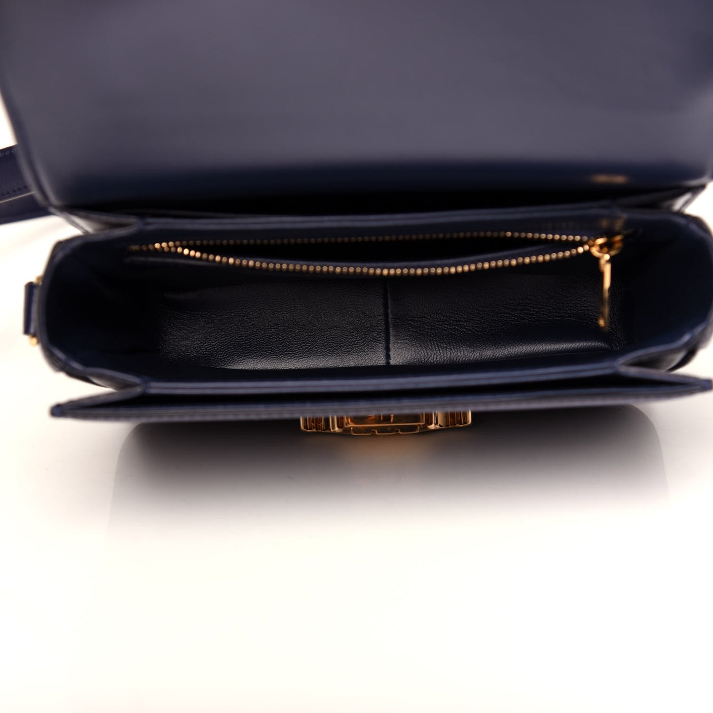 Shiny Calfskin Small Triomphe Dark Blue