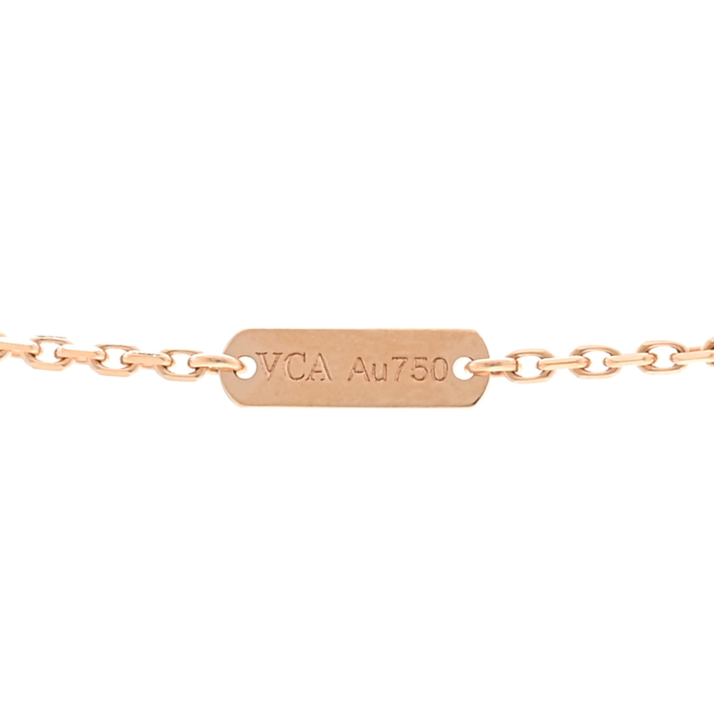 18K Rose Gold Gray Mother of Pearl Vintage Alhambra Pendant Necklace