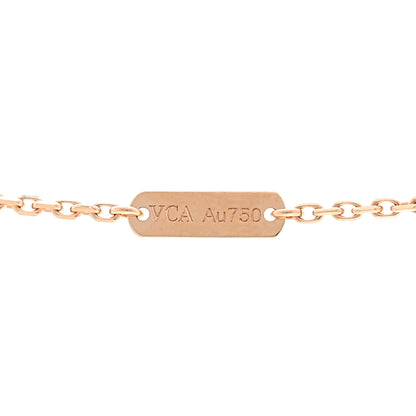 Van Cleef & Arpels 18K Rose Gold Gray Mother of Pearl Vintage Alhambra Pendant Necklace 5 of 6