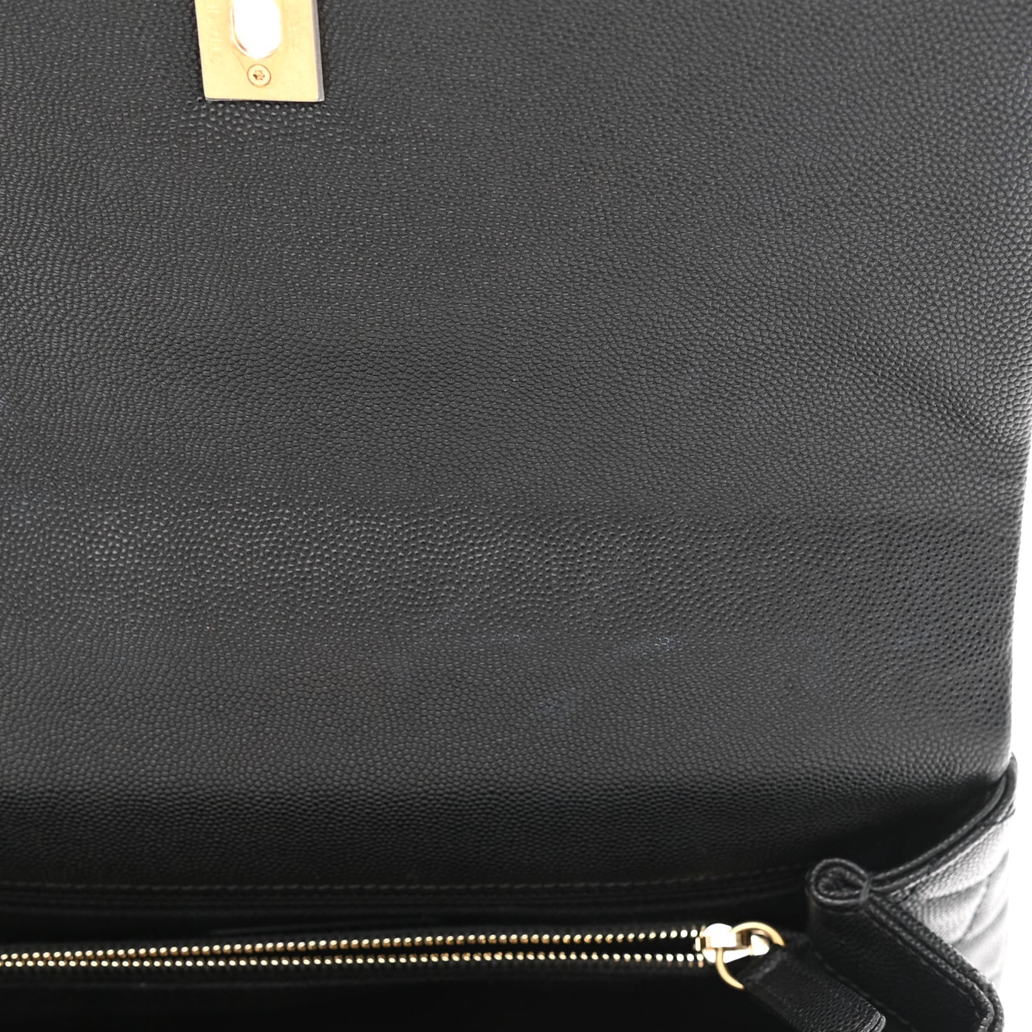 Caviar Lizard Quilted Small Coco Handle Flap Black