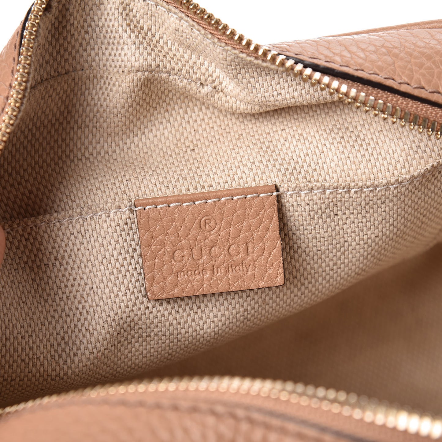 Pebbled Calfskin Small Soho Disco Bag Rose Beige