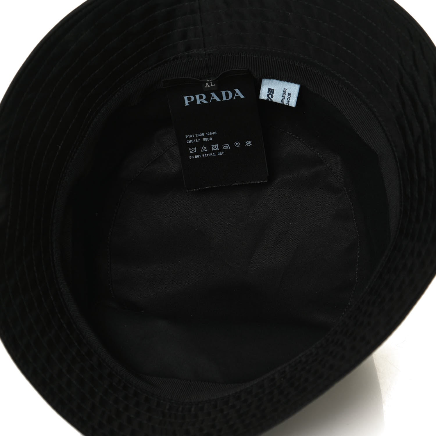 Prada Re-Nylon Saffiano Metal Triangle Logo Mens Bucket Hat XL Black 4 of 6