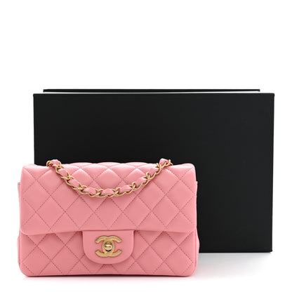 Chanel Lambskin Quilted Mini Rectangular Flap Light Pink 10 of 10