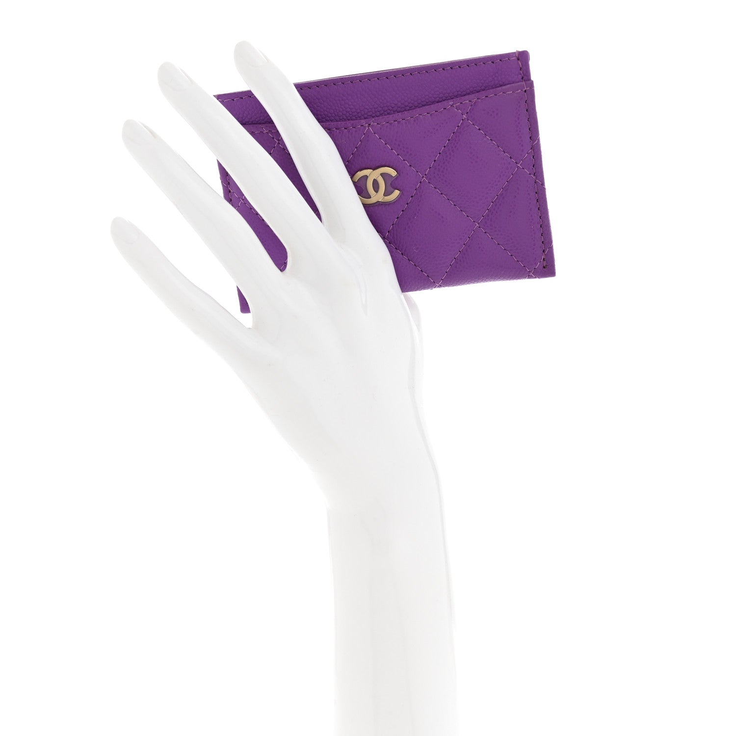 Chanel Caviar Quilted Card Holder Purple 2 of 7
