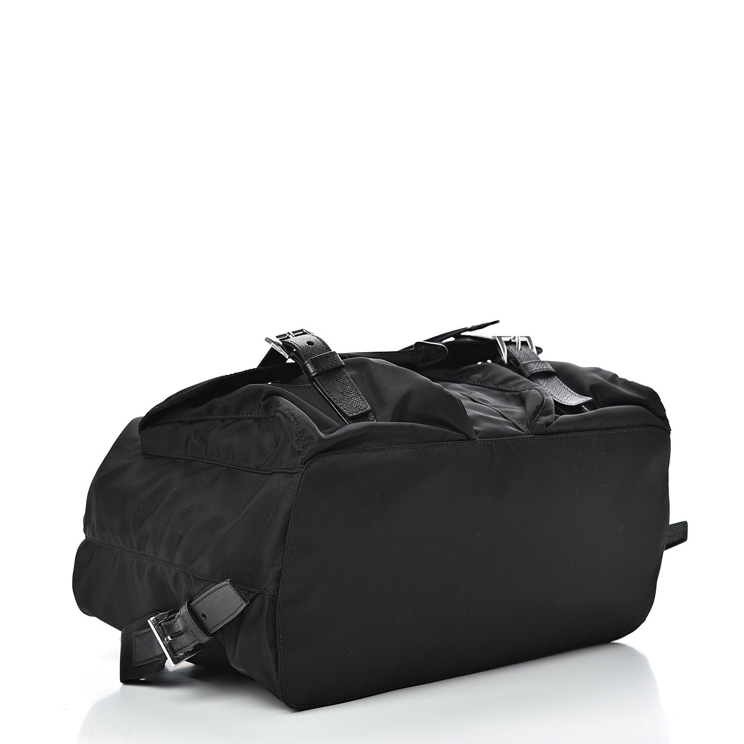 Tessuto Nylon Vela Saffiano Large Backpack Black