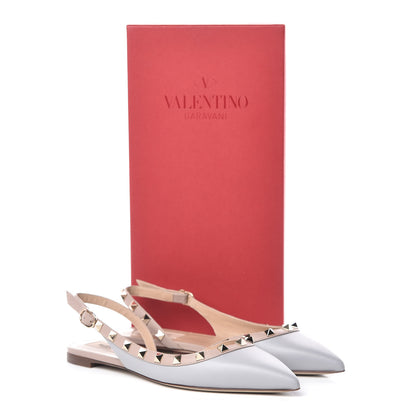 Valentino Garavani Nappa Rockstud Slingback Flats 36.5 Pastel Grey Poudre 9 of 9