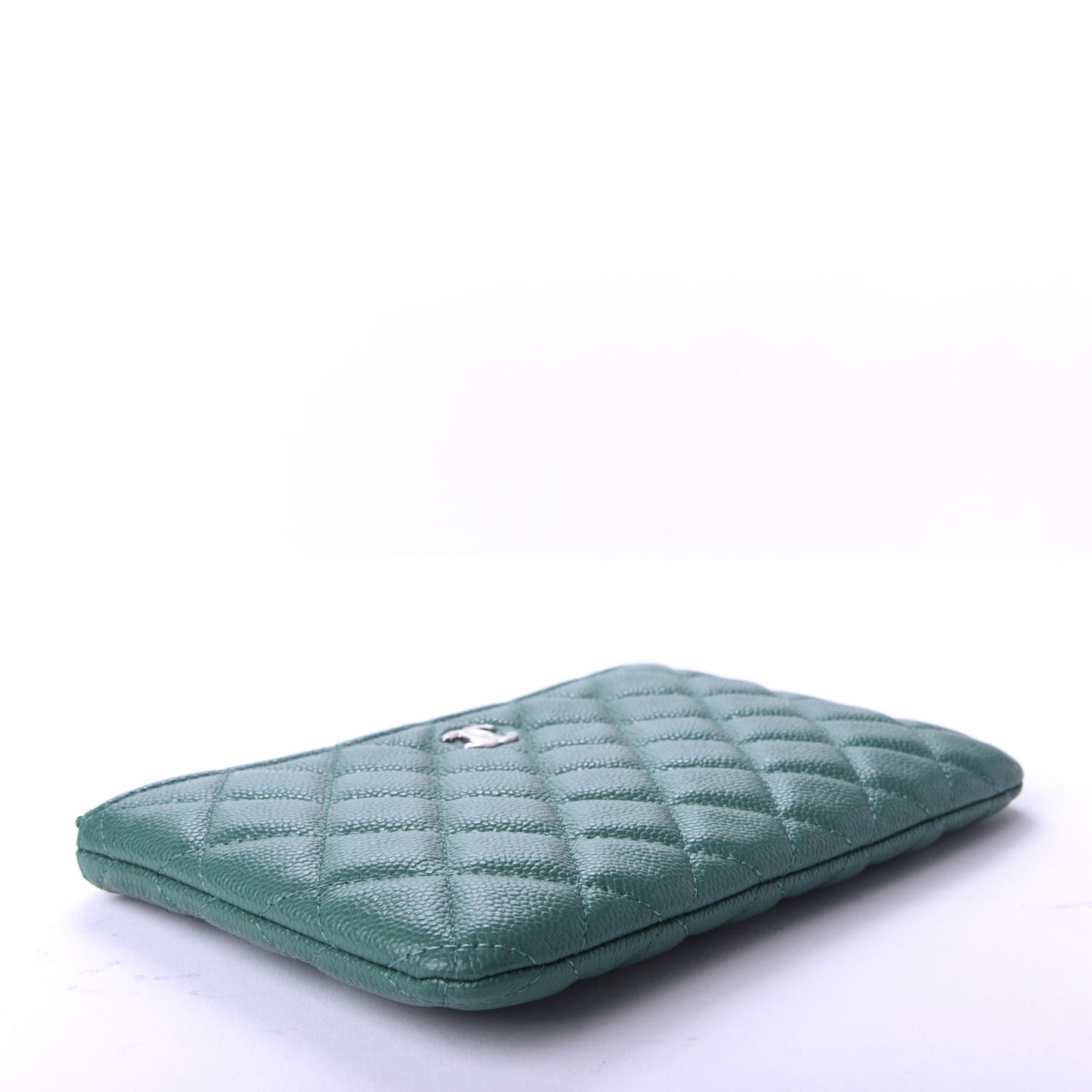 Caviar Quilted Cosmetic Case Green