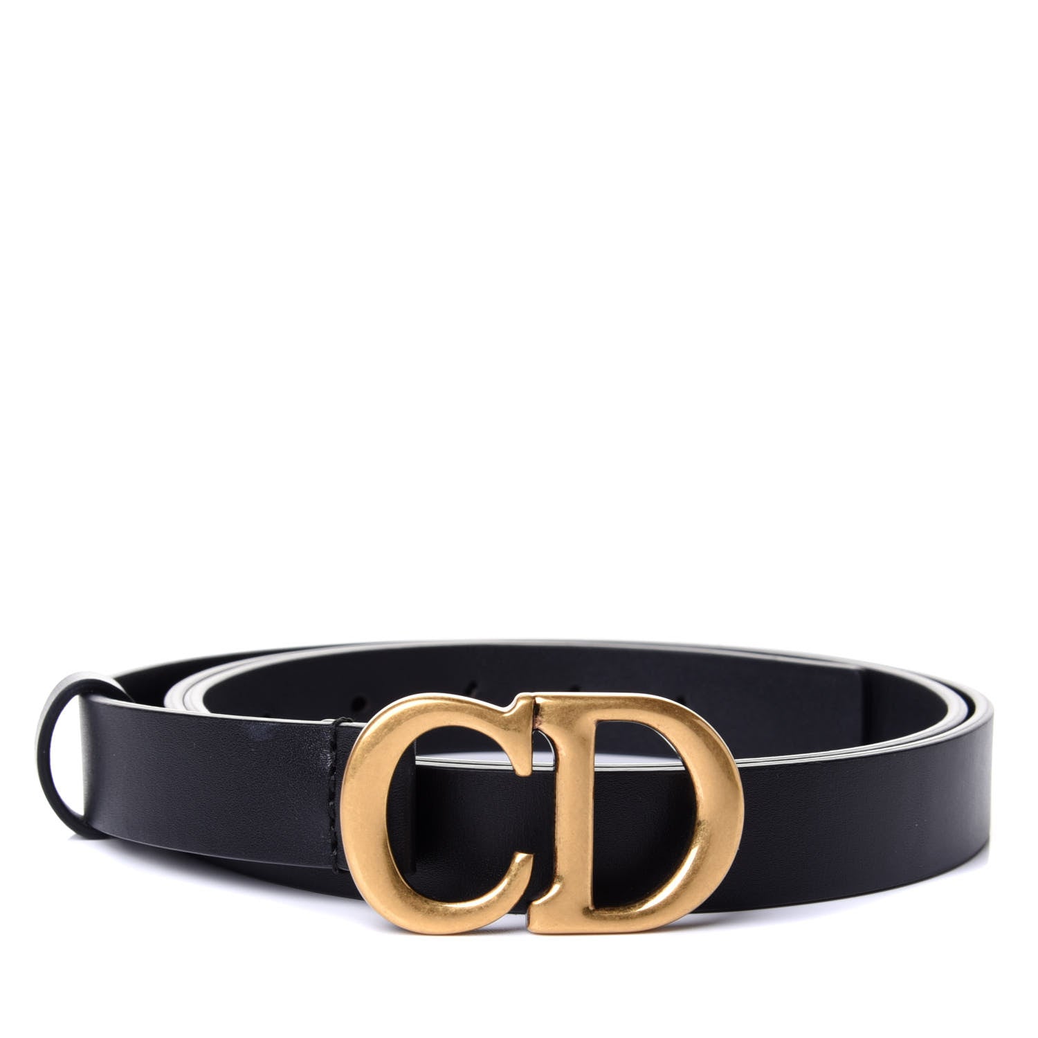 Christian Dior Calfskin Saddle Belt 95 Black 1 of 4