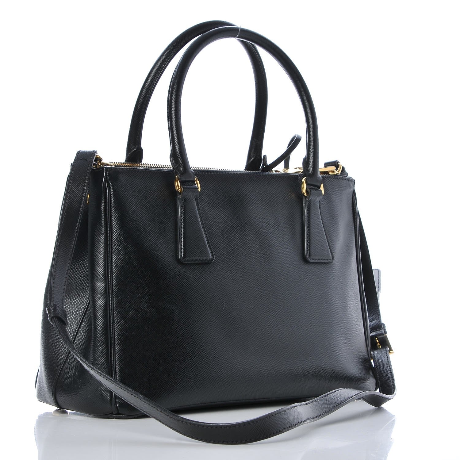 Prada Saffiano Small Galleria Double Zip Tote Black 4 of 11
