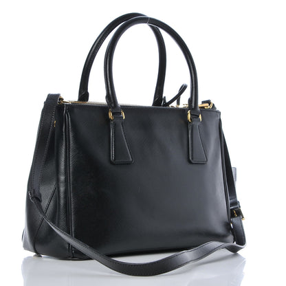Prada Saffiano Small Galleria Double Zip Tote Black 4 of 11