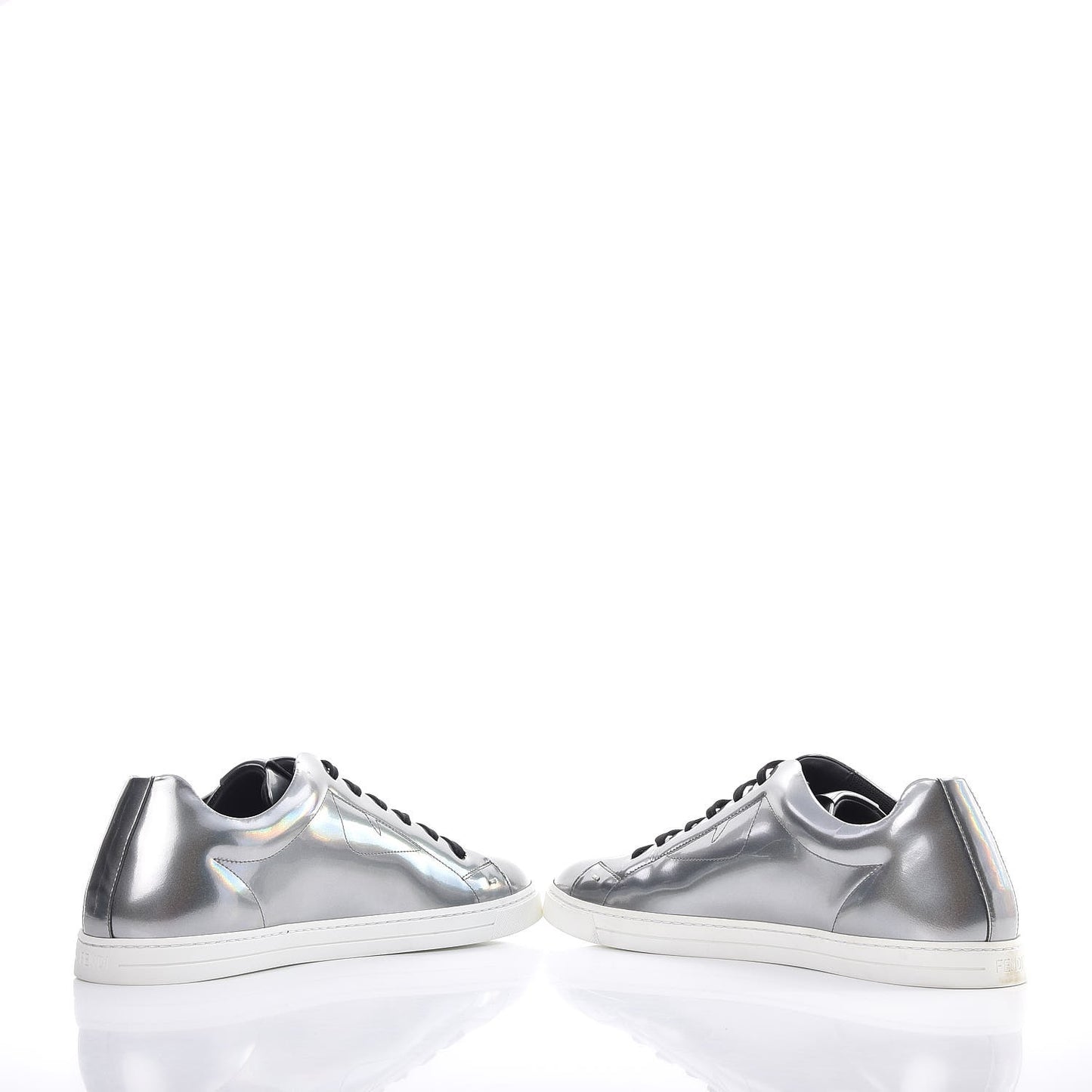 Patent Monster Bag Bug Mens Low Top Sneakers 8 Argento