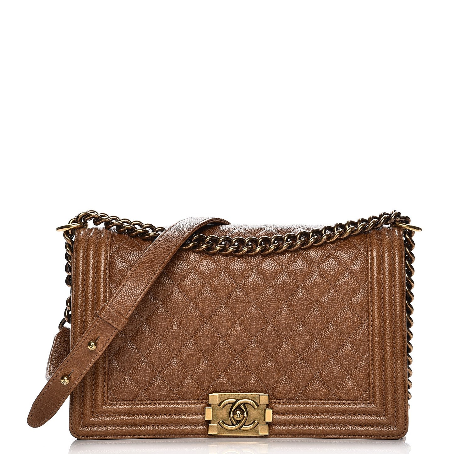 Caviar Quilted New Medium Boy Flap Brown