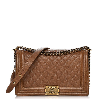 Chanel Caviar Quilted New Medium Boy Flap Brown 1 of 16
