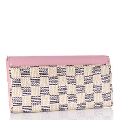 Louis Vuitton Damier Azur Sarah Wallet NM Rose Ballerine 3 of 8