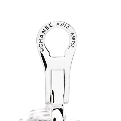 Chanel 18K White Gold Diamond Bouton de Camelia Earrings 4 of 5