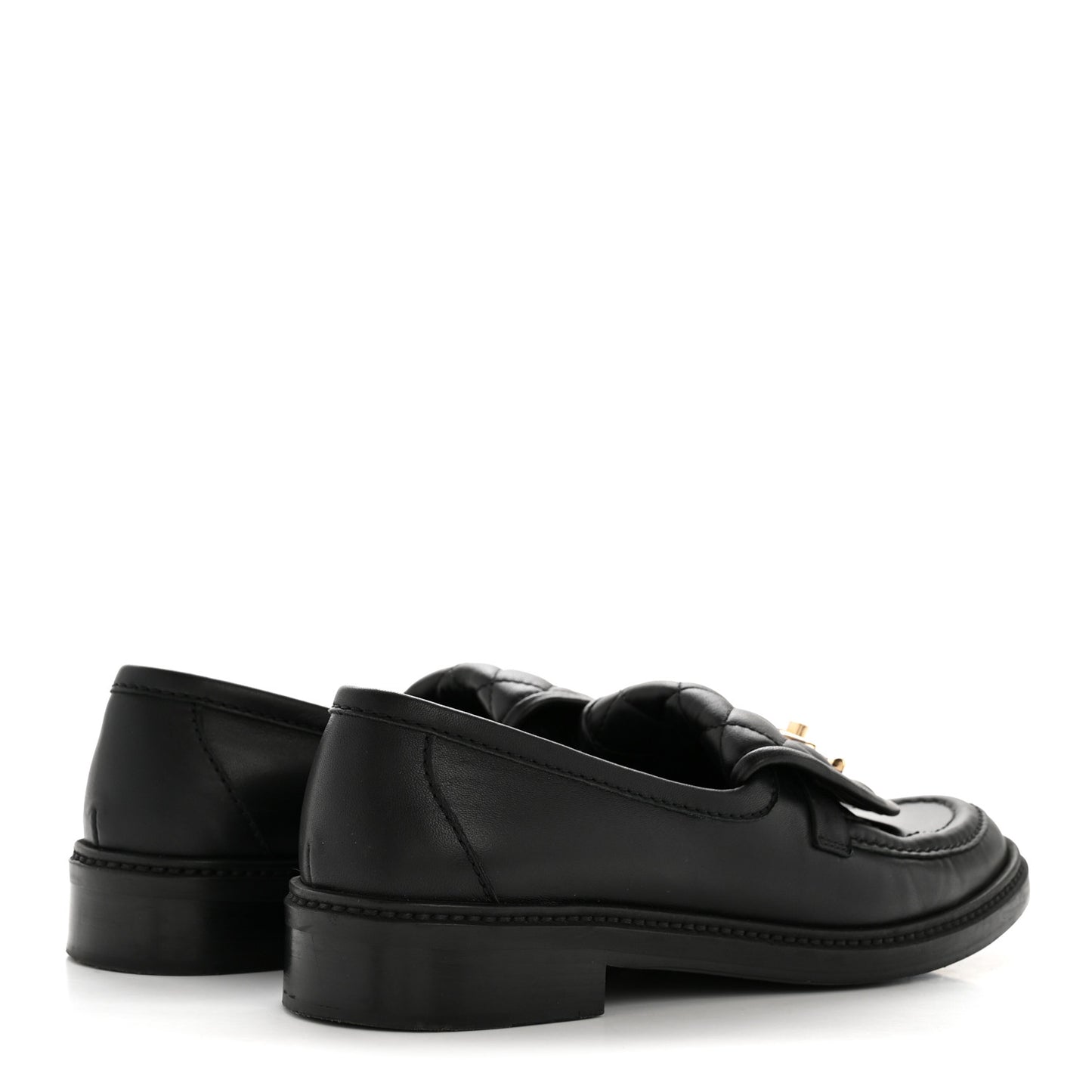 Lambskin Quilted CC Turnlock Loafers 38.5 Black