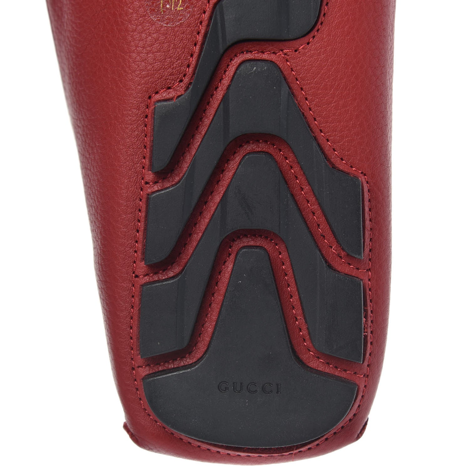 Gucci Calfskin Web Mens Driver Loafers 7.5 Red 7 of 10