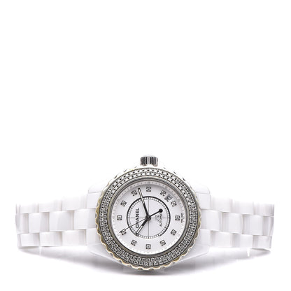 Chanel Stainless Steel Ceramic Diamond Pave Bezel 38mm J12 Automatic Watch White 3 of 7