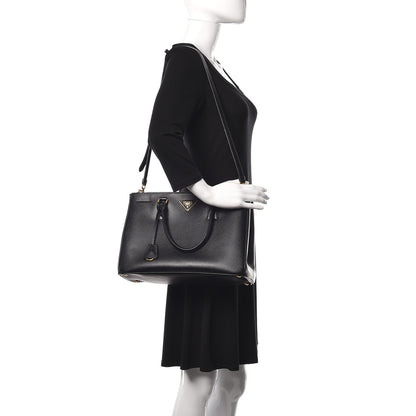 Prada Saffiano Medium Galleria Double Zip Tote Black 2 of 12