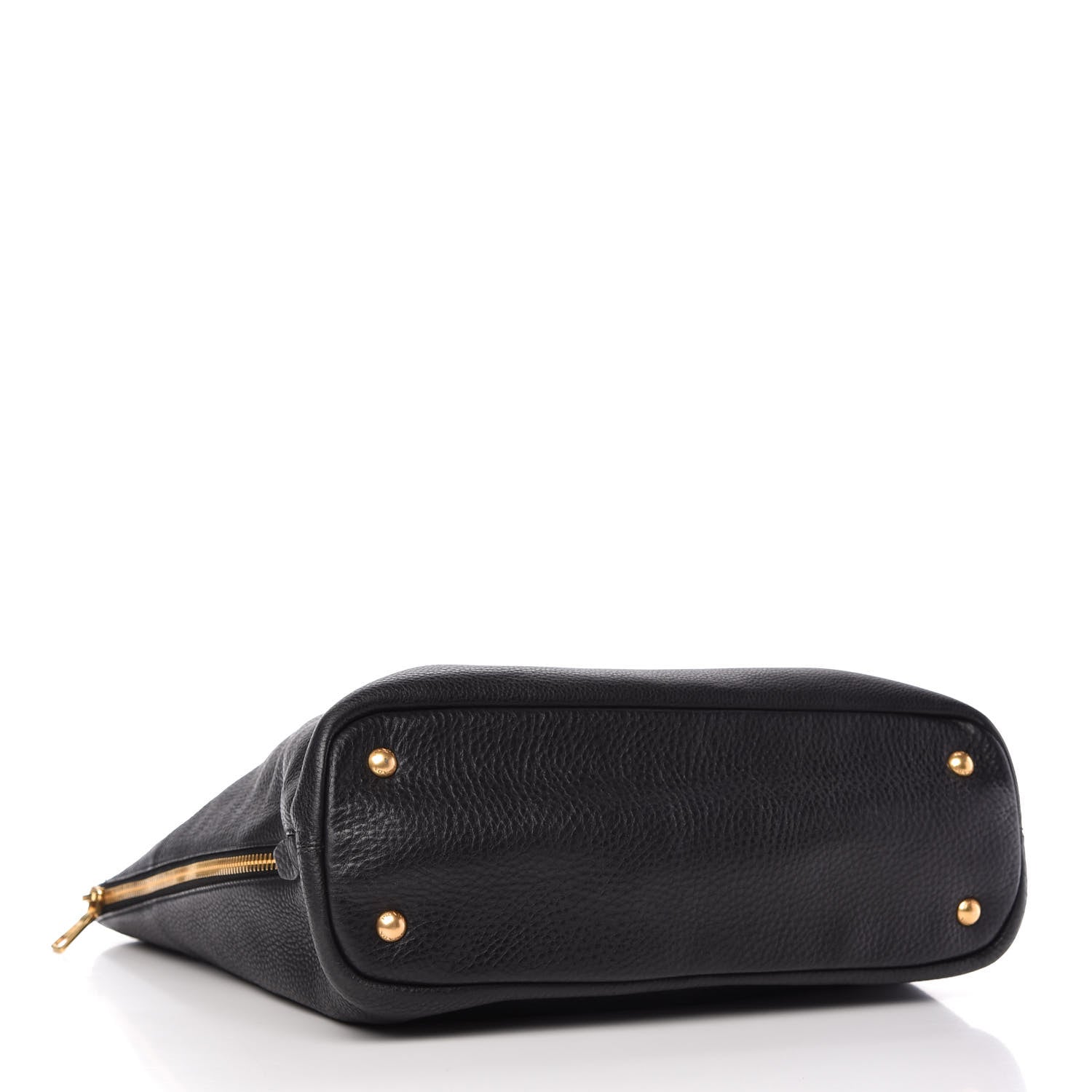 Prada Vitello Daino Side Zip Tote Black 4 of 11