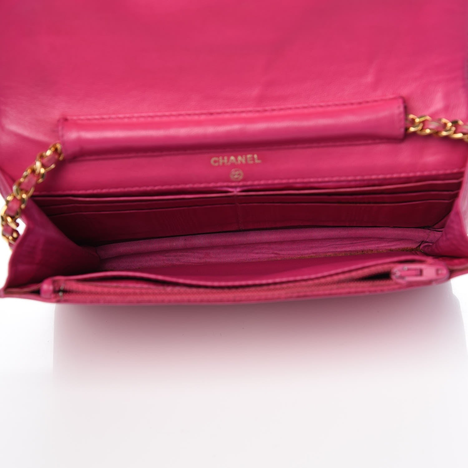Chanel Caviar Timeless CC Wallet On Chain WOC Dark Pink 5 of 16