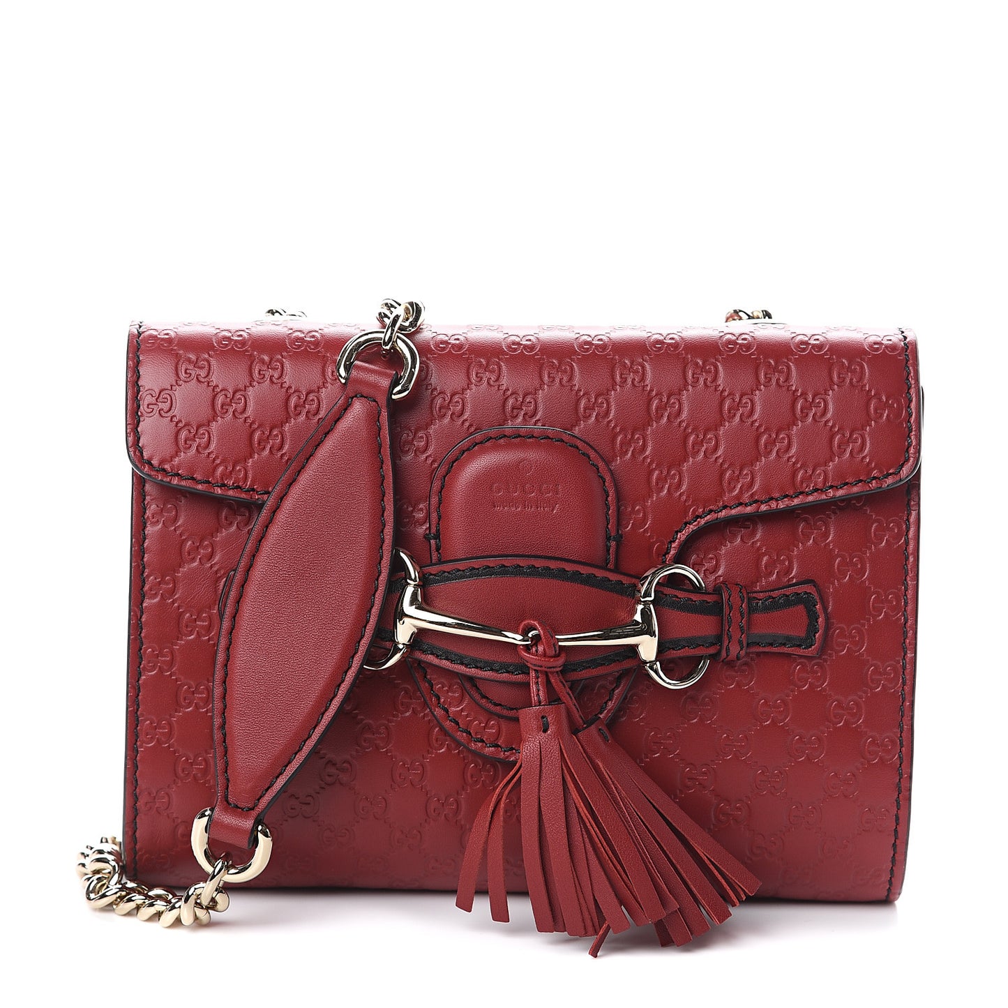 Soft Microguccissima Mini Emily Chain Shoulder Bag Rosso