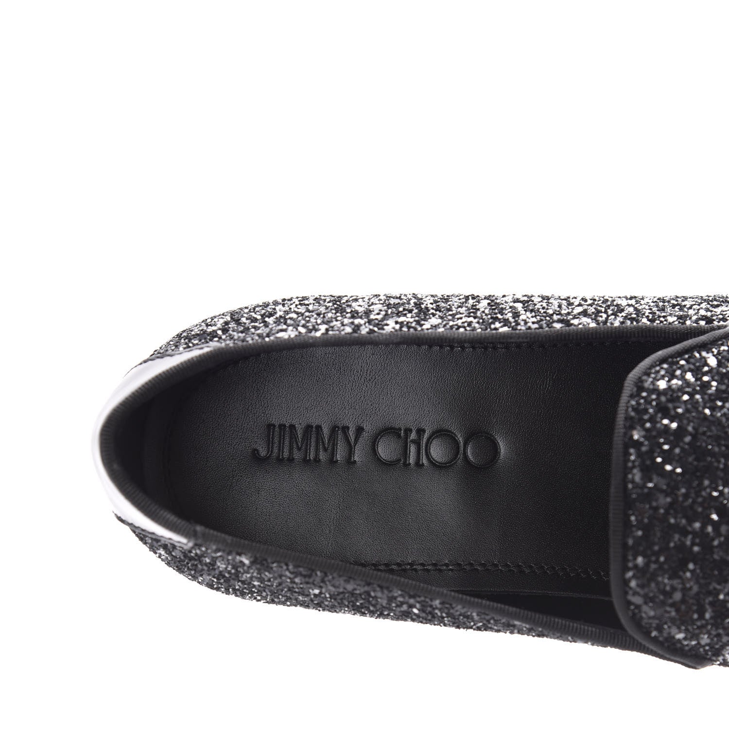 Jimmy Choo Calfskin Glitter Mens Thame Loafers 43.5 Black 7 of 8