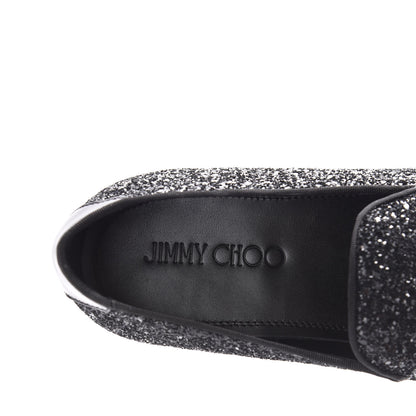 Jimmy Choo Calfskin Glitter Mens Thame Loafers 43.5 Black 7 of 8