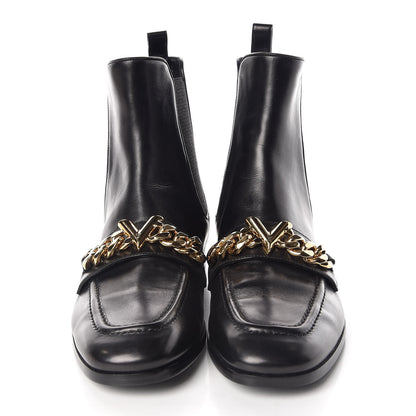 Louis Vuitton Calfskin Prime Time Flat Ankle Boots 37 Black 2 of 7