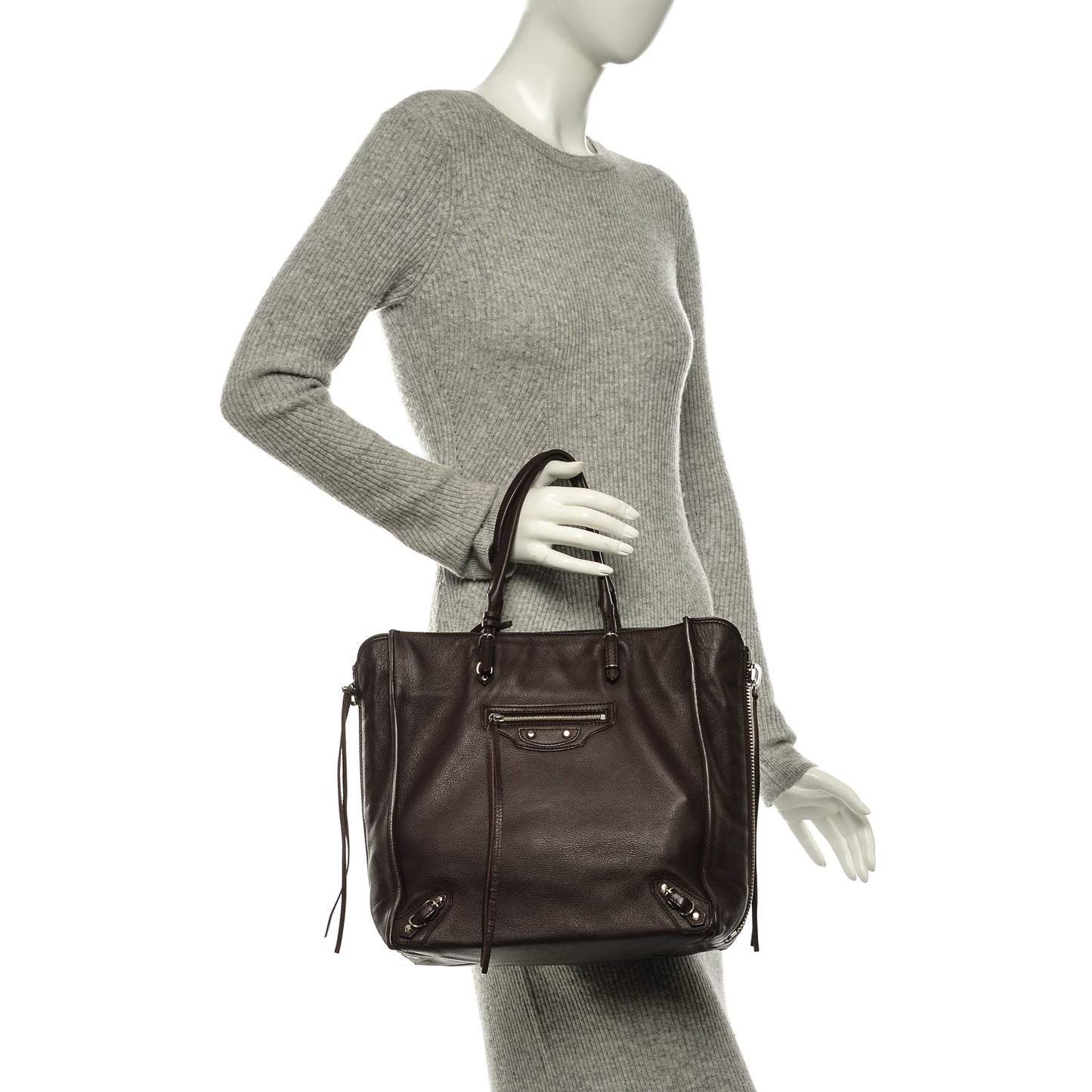 Veau Papier A5 Zip Around Tote Aubergine