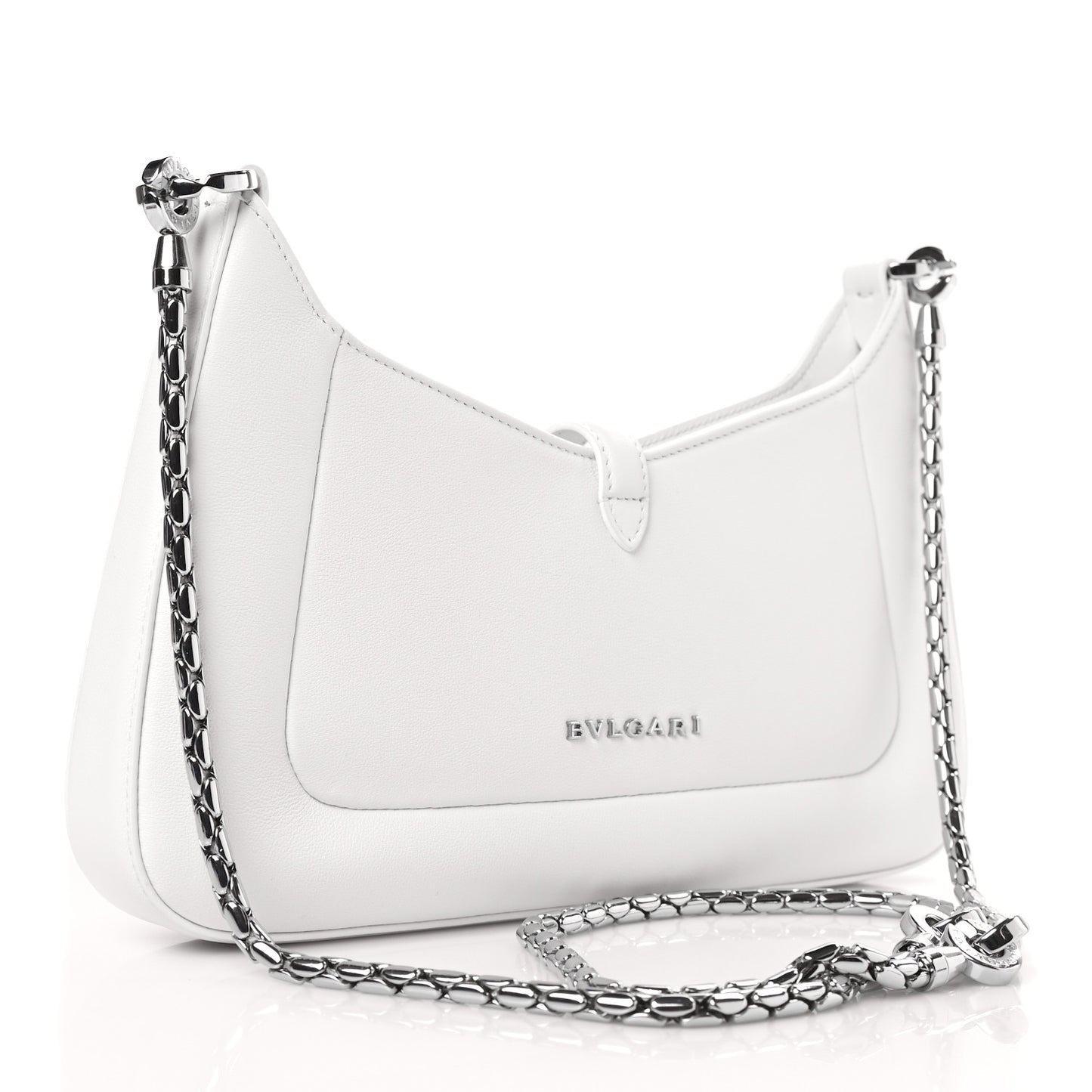 Calfskin Serpenti Baia Shoulder Bag White