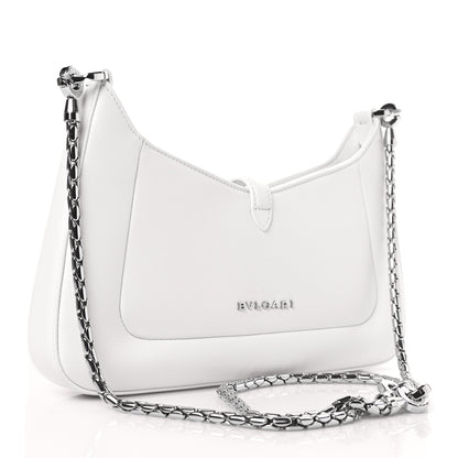 Bulgari Calfskin Serpenti Baia Shoulder Bag White 3 of 8