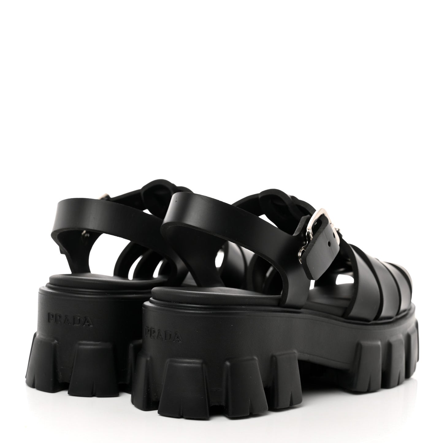 Foam Rubber Triangle Logo Monolith 55mm Cage Sandals 36 Black