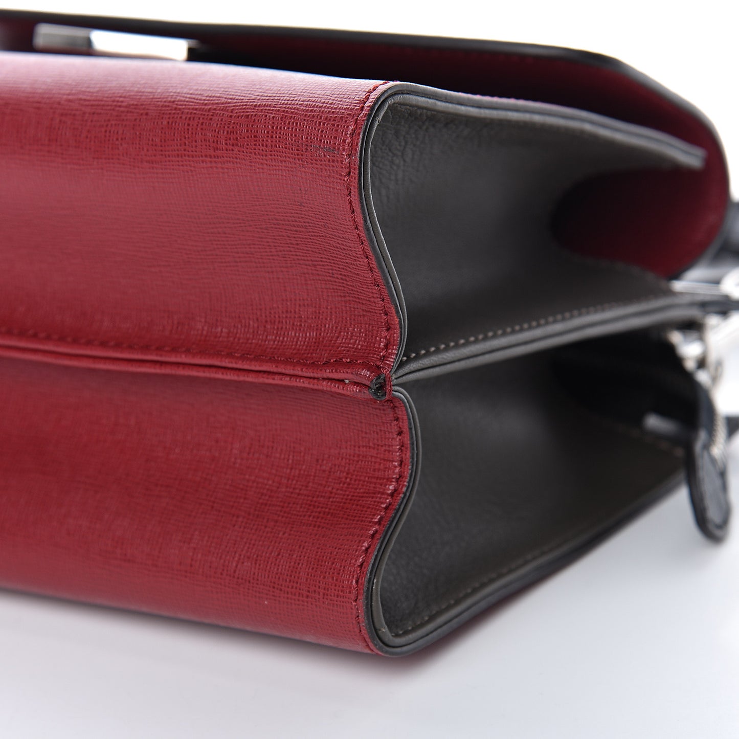 Vitello Elite Monster Mini Demi Jour Shoulder Bag Ribes Grigio Polvere Carbone