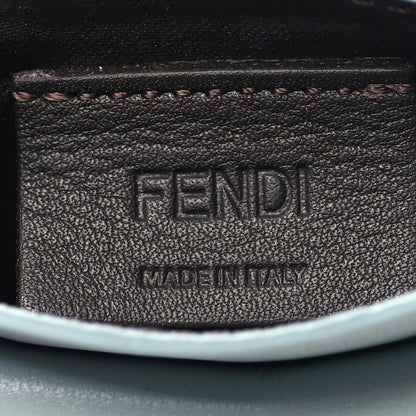 Fendi Nappa Matisse Enamel FF Diagonal Embossed Fold Over Card Holder Wallet Blue 7 of 9