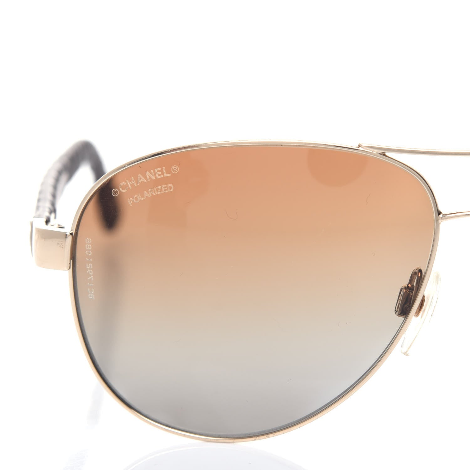 Chanel Pilot Summer Polarized Quilted Aviator Sunglasses 4204-Q Gold Brown 8 of 8