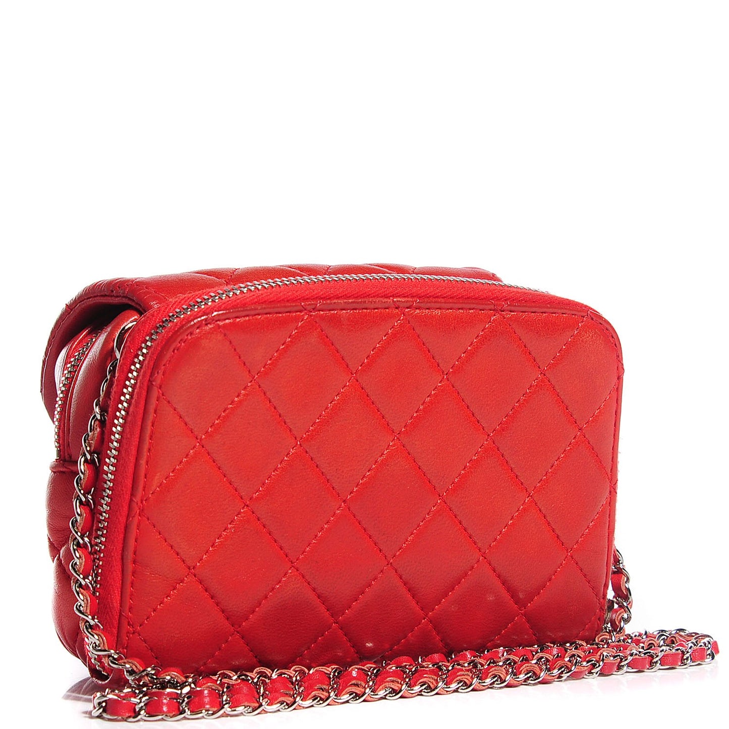 Lambskin Quilted WOC Mini Flap Red