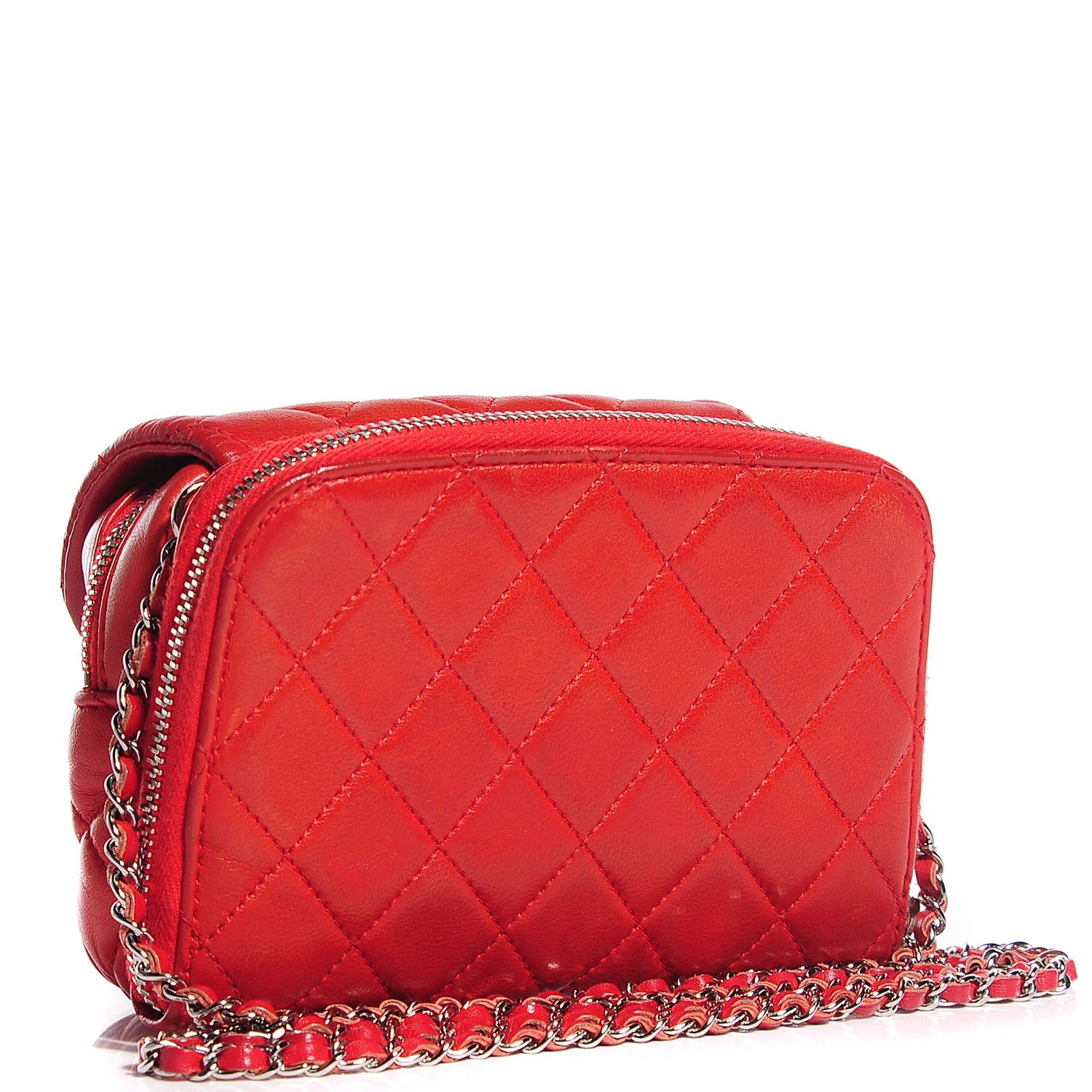Chanel Lambskin Quilted WOC Mini Flap Red 3 of 8