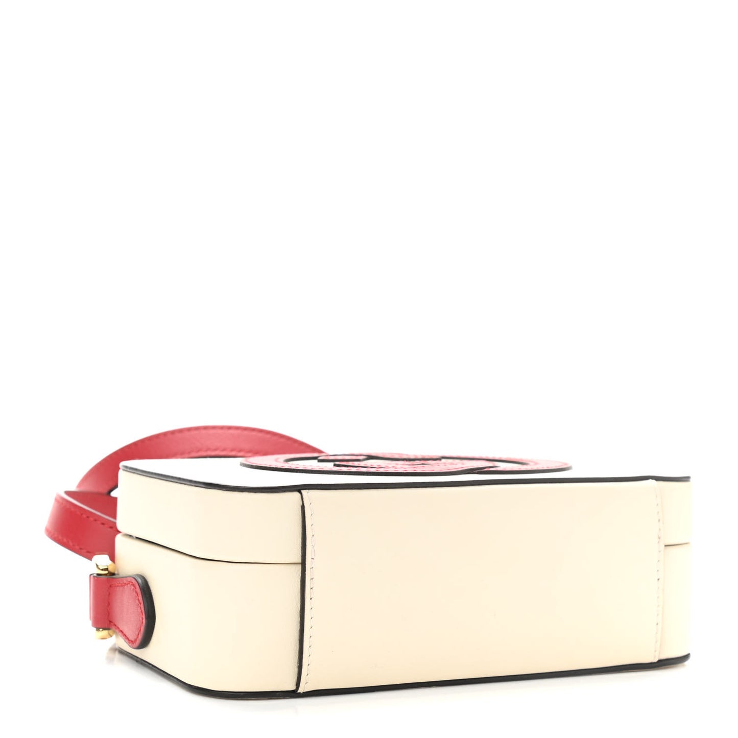 Vitello Eclipse Mini Interlocking G Shoulder Bag Mystic White Hibiscus Red