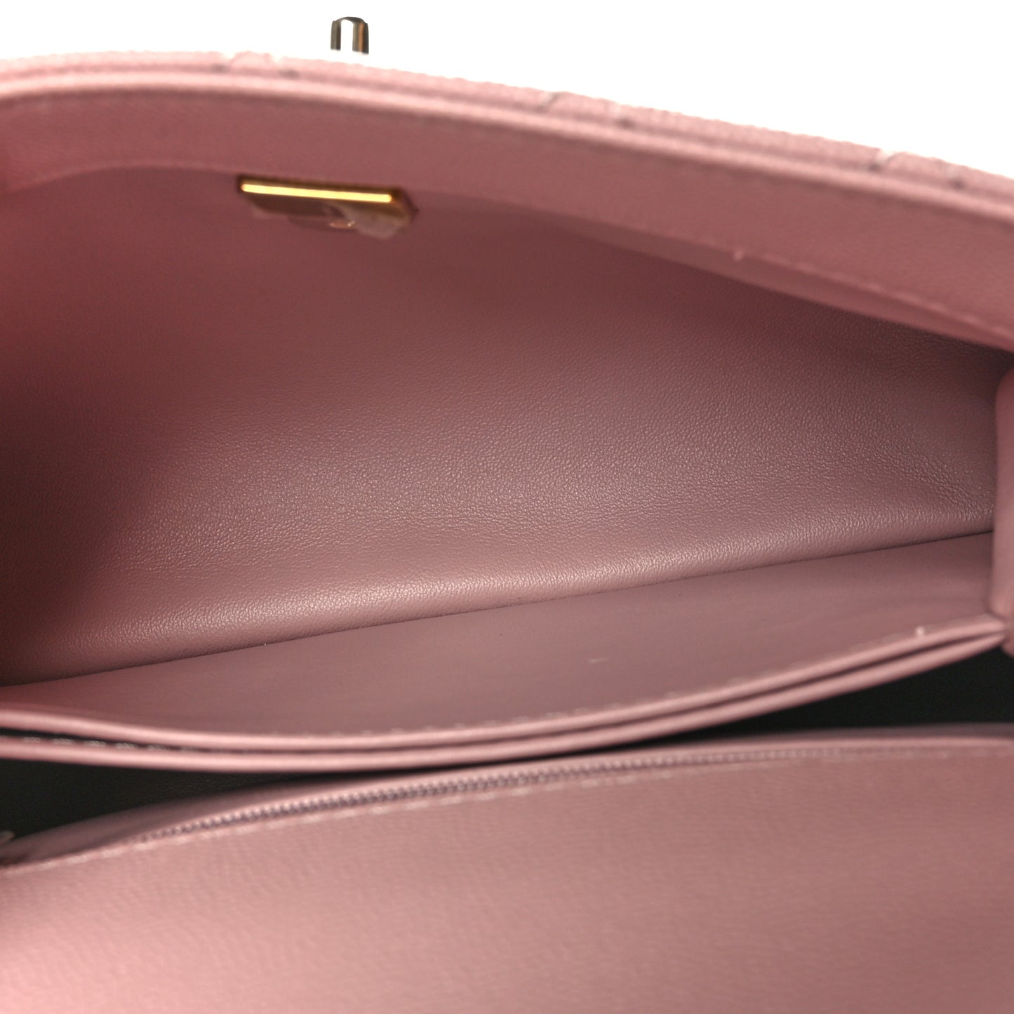 Caviar Lizard Embossed Quilted Mini Coco Handle Flap Light Pink