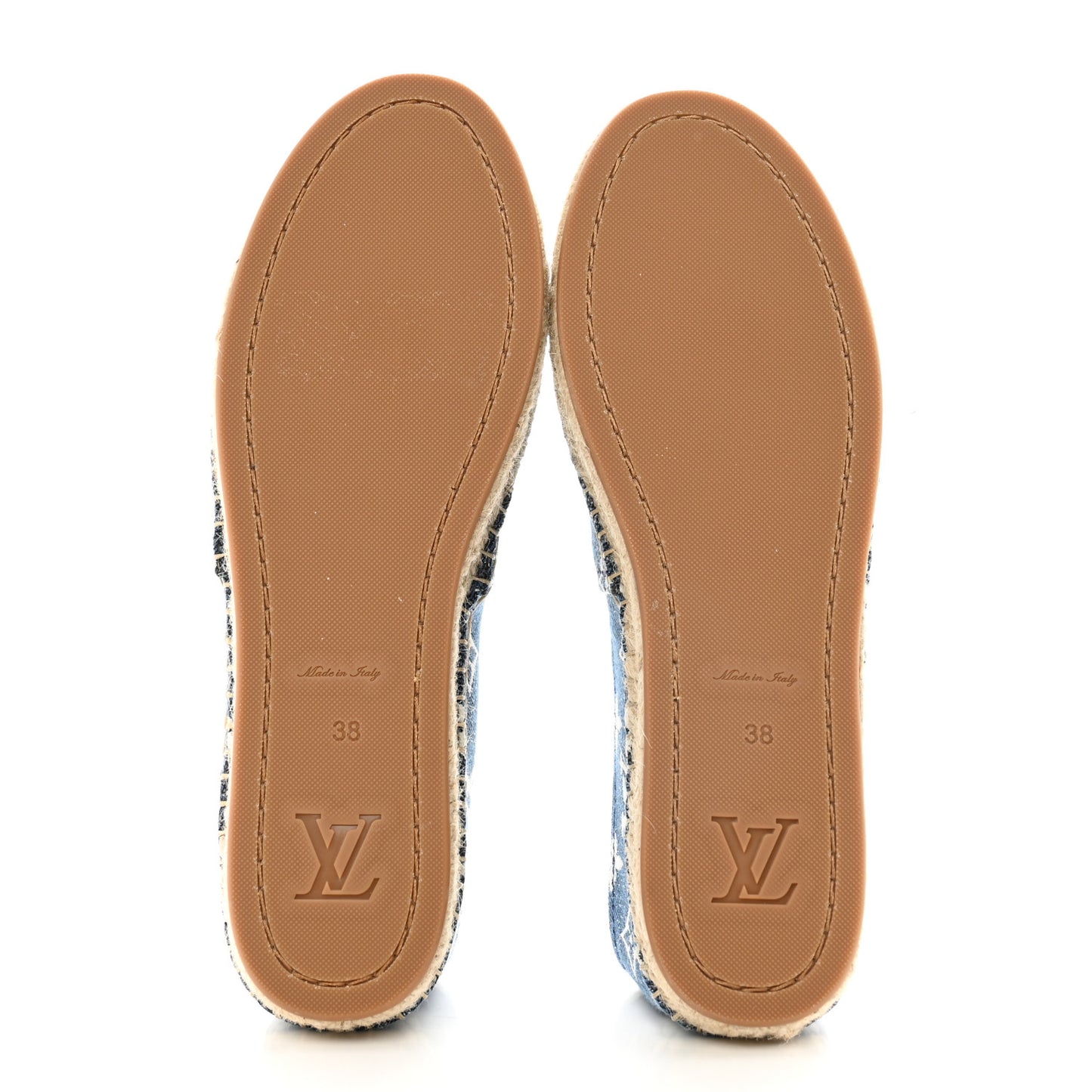 Monogram Denim Starboard Espadrille Flats 38 Blue