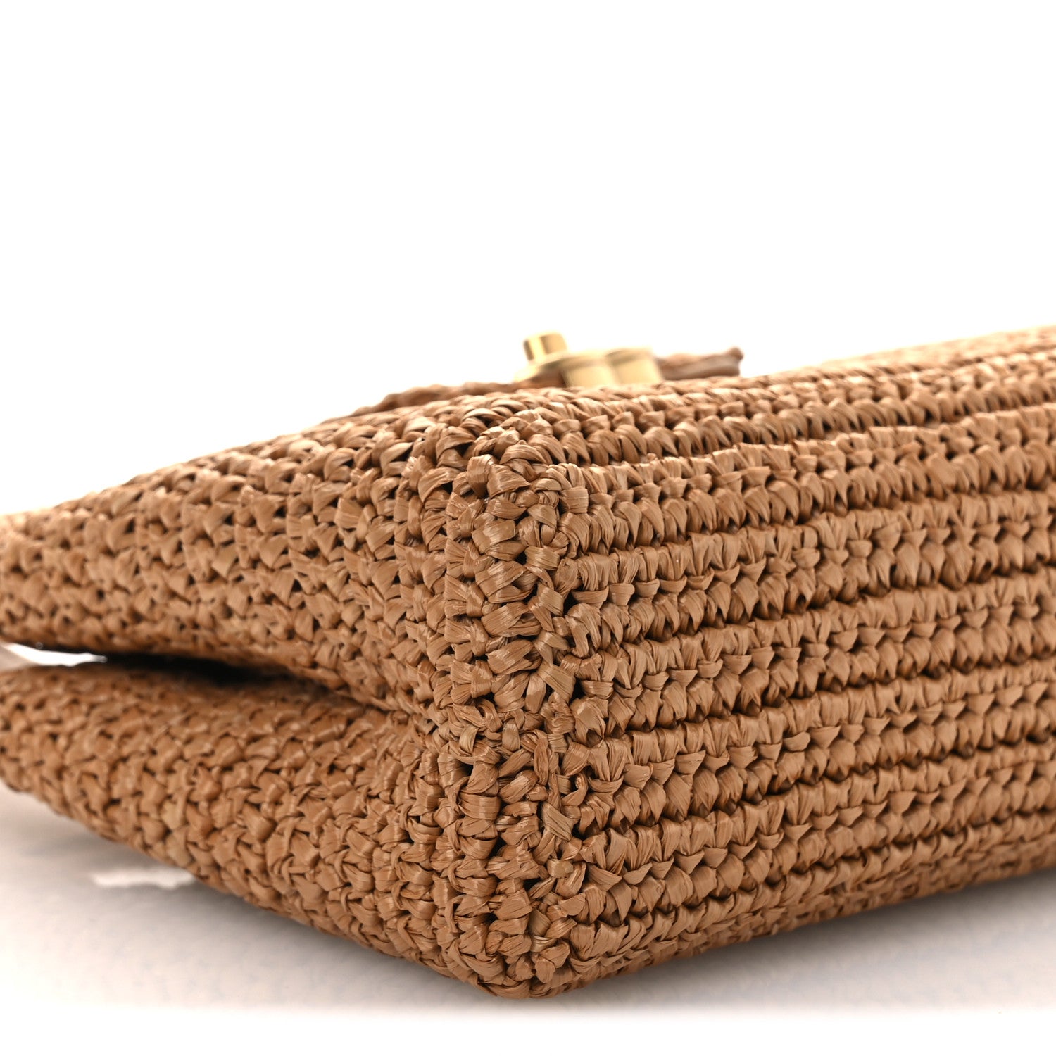 Chanel Braided Raffia Nano Kelly Flap Bag Dark Beige 9 of 13