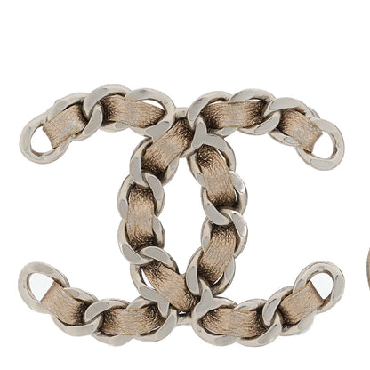Chanel Lambskin Chain CC Brooch Beige Silver 1 of 4