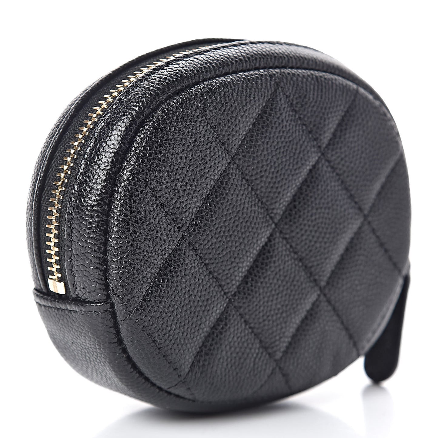Caviar Quilted Zip Around Classic Coin Purse Black