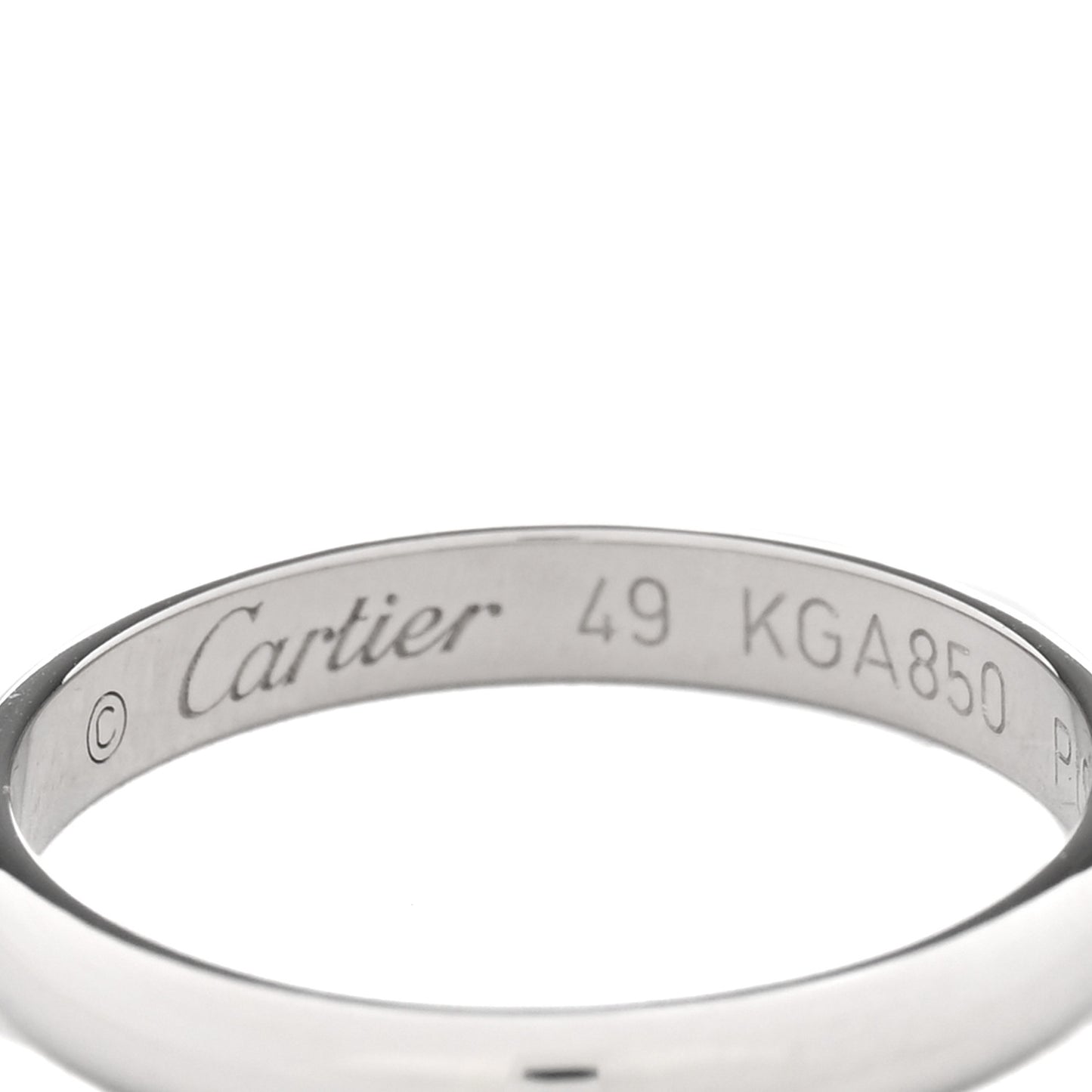 Platinum 2.5mm 1895 Wedding Band Ring 49 4.75