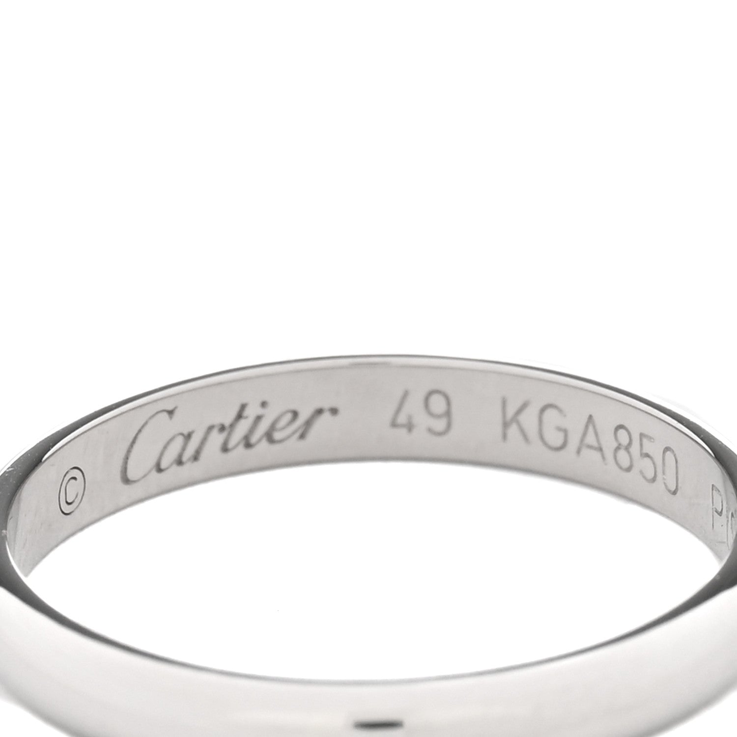 Cartier Platinum 2.5mm 1895 Wedding Band Ring 49 4.75 4 of 5