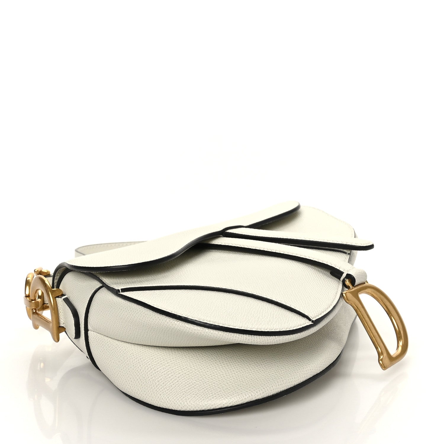 Christian Dior Grained Calfskin Saddle Bag White 4 of 9