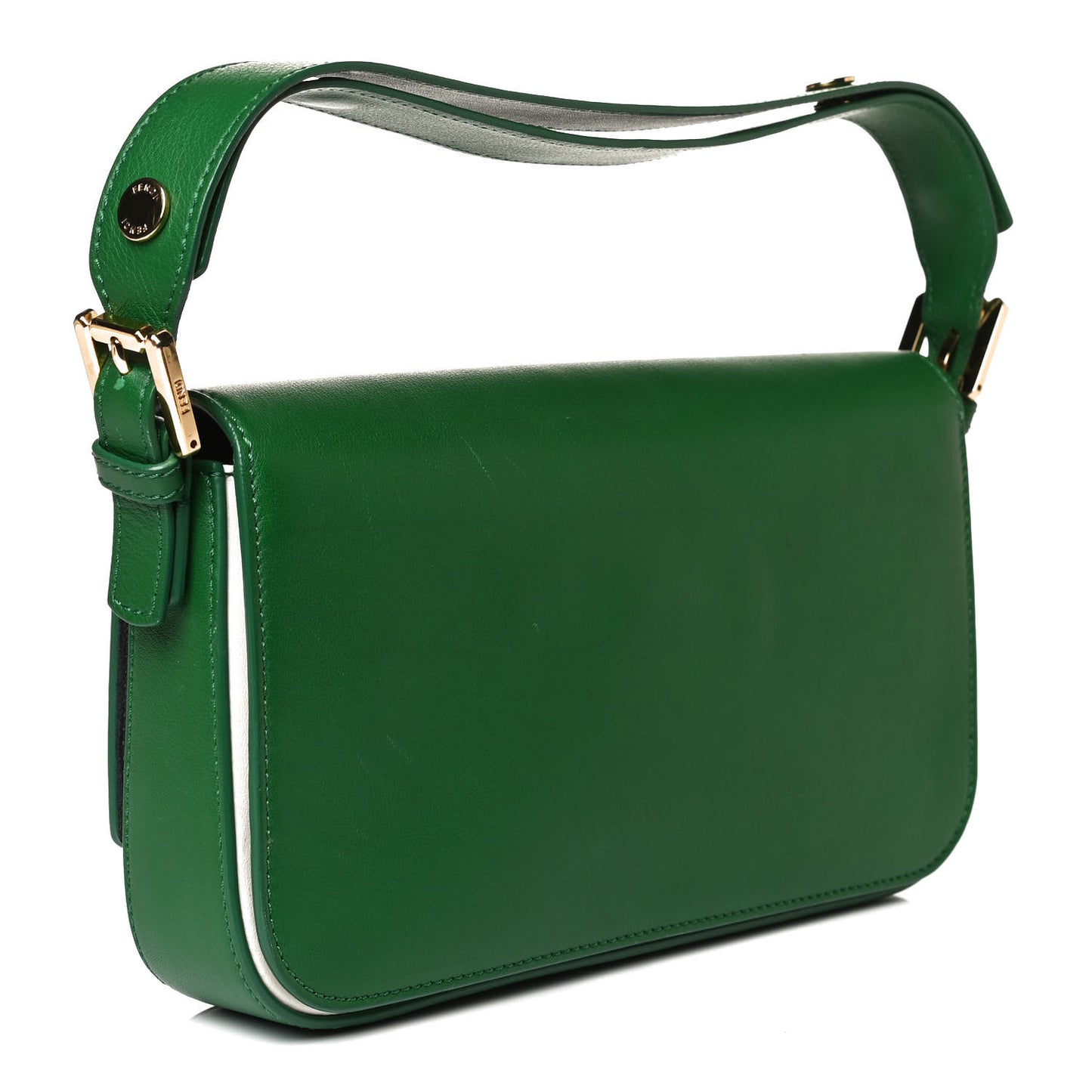 Vitello Dolce Shiny Nappa 3Baguette Shoulder Bag Green