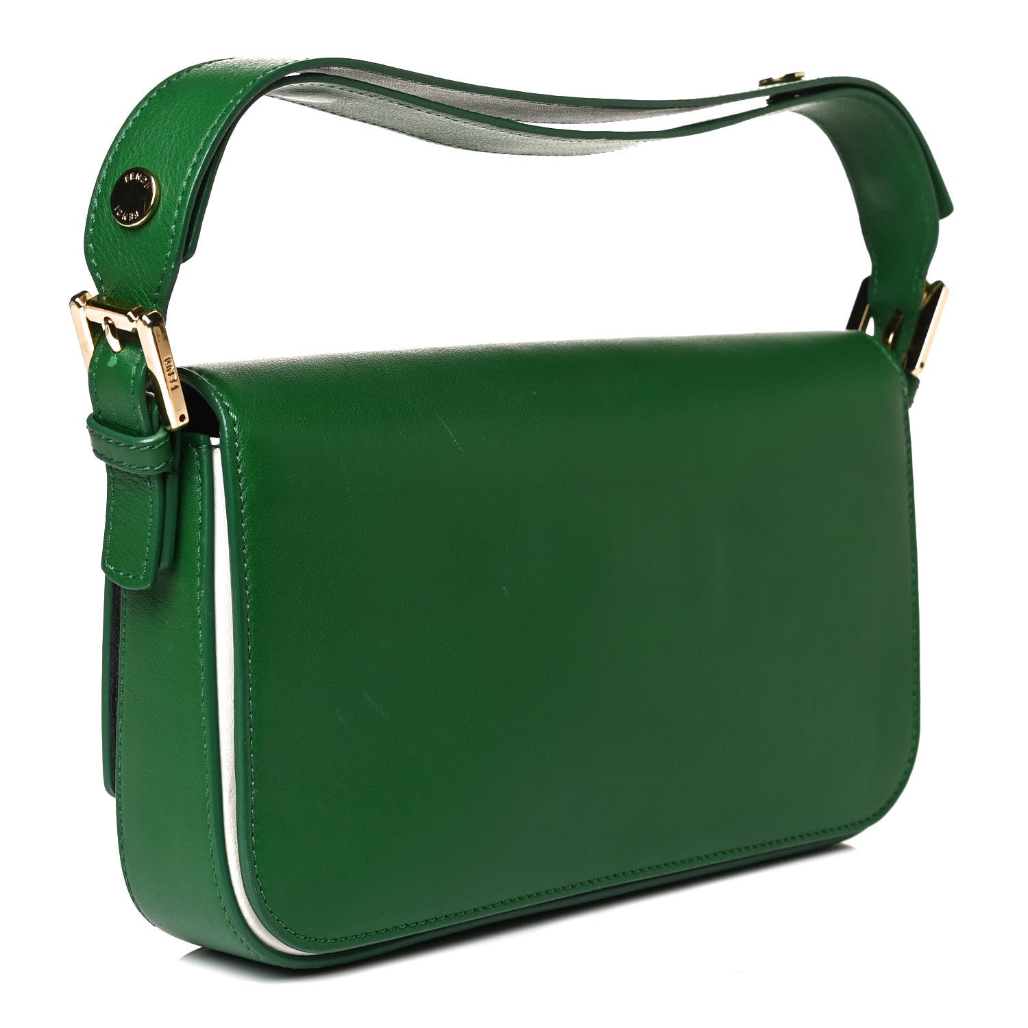 Fendi Vitello Dolce Shiny Nappa 3Baguette Shoulder Bag Green 2 of 18