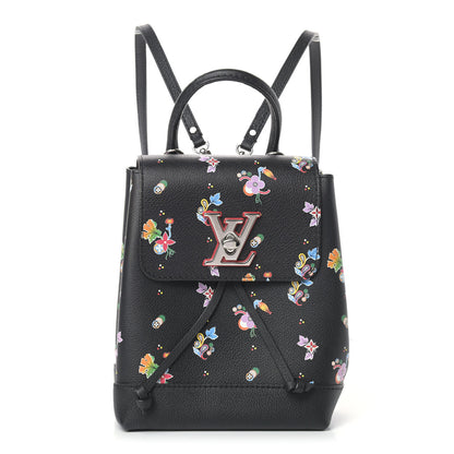Louis Vuitton Calfskin Flower Lockme Mini Backpack Black Multicolor 1 of 9